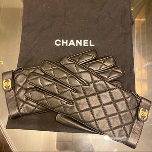 Authentic Chanel Leather Gloves
